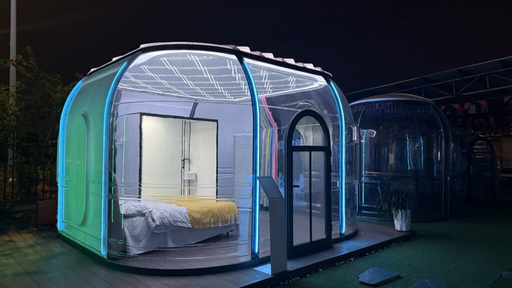 PC Dome vs PVC and Canvas Glamping Tents: A Buyer’s Material Guide